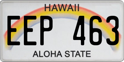 HI license plate EEP463