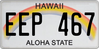 HI license plate EEP467