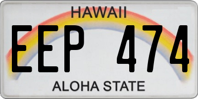 HI license plate EEP474
