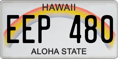 HI license plate EEP480