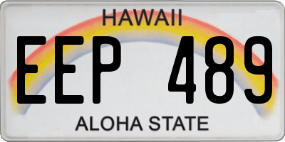 HI license plate EEP489