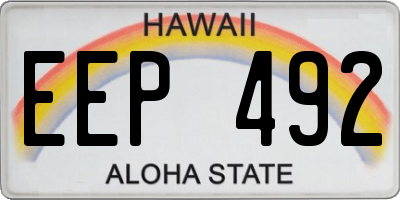 HI license plate EEP492