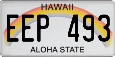 HI license plate EEP493