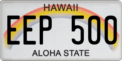 HI license plate EEP500