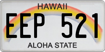 HI license plate EEP521