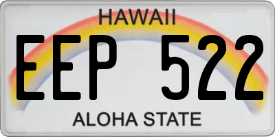 HI license plate EEP522