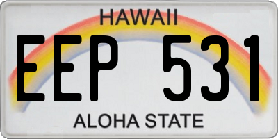 HI license plate EEP531
