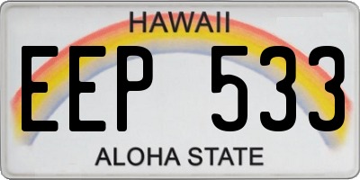 HI license plate EEP533