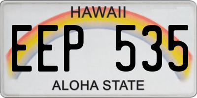 HI license plate EEP535