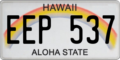HI license plate EEP537