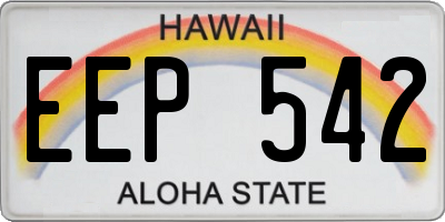 HI license plate EEP542