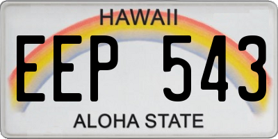 HI license plate EEP543