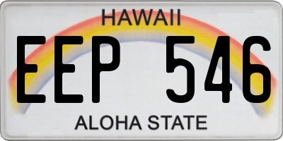 HI license plate EEP546