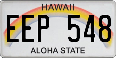 HI license plate EEP548