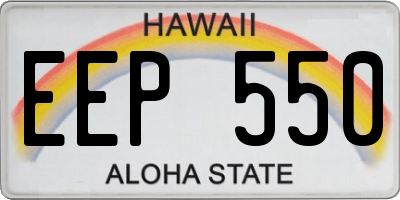 HI license plate EEP550