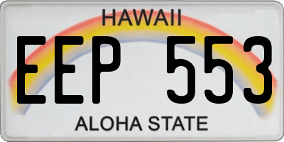 HI license plate EEP553