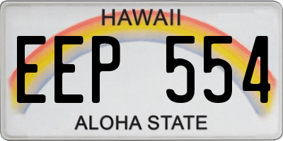 HI license plate EEP554