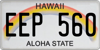 HI license plate EEP560