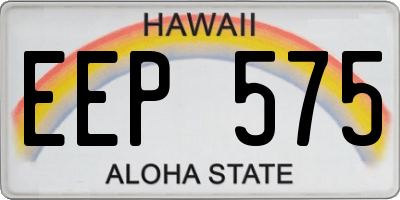 HI license plate EEP575