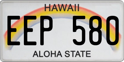 HI license plate EEP580