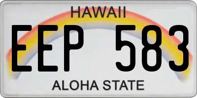 HI license plate EEP583
