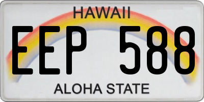 HI license plate EEP588