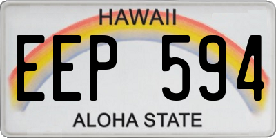 HI license plate EEP594