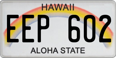 HI license plate EEP602