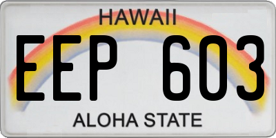 HI license plate EEP603
