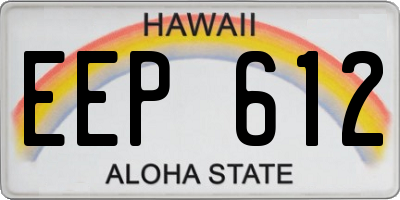 HI license plate EEP612