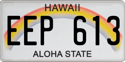 HI license plate EEP613