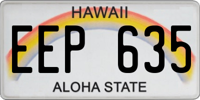 HI license plate EEP635
