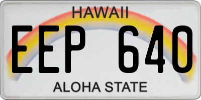 HI license plate EEP640