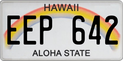 HI license plate EEP642