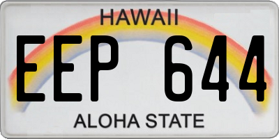 HI license plate EEP644