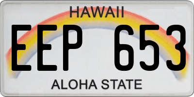 HI license plate EEP653