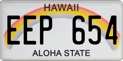 HI license plate EEP654