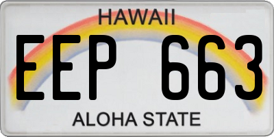 HI license plate EEP663