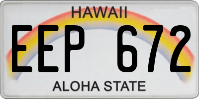 HI license plate EEP672