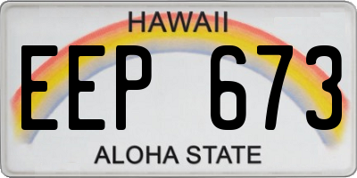 HI license plate EEP673