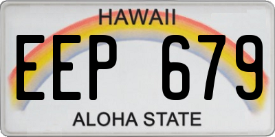 HI license plate EEP679
