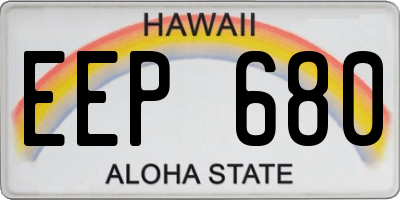 HI license plate EEP680