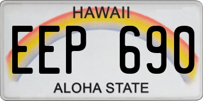 HI license plate EEP690