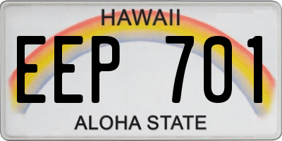 HI license plate EEP701