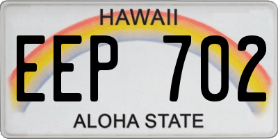 HI license plate EEP702