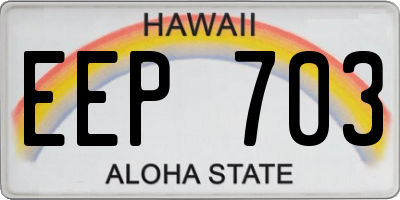 HI license plate EEP703