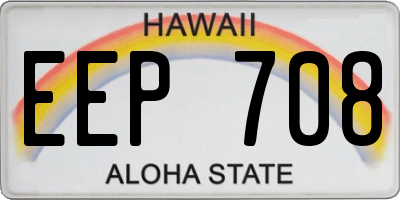 HI license plate EEP708