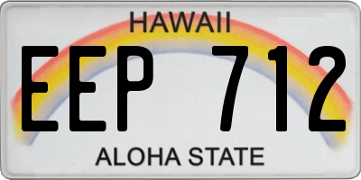 HI license plate EEP712