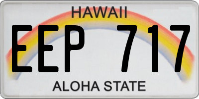 HI license plate EEP717