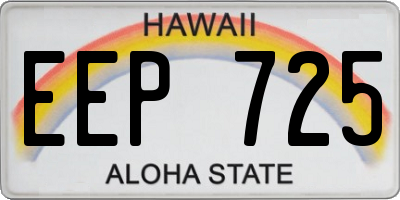 HI license plate EEP725